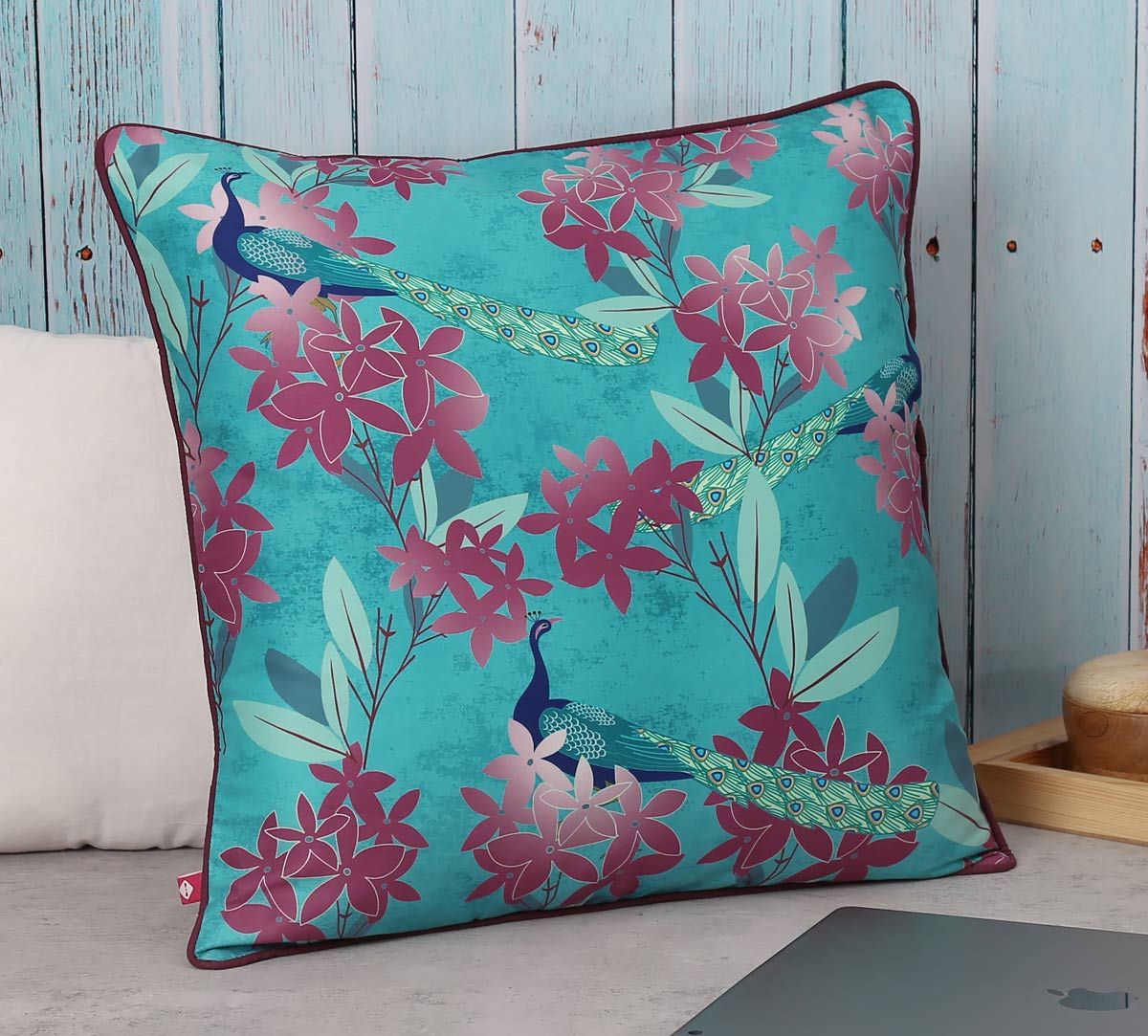 Buy Peacock Games Satin Blend Cushion Cover from India Circus